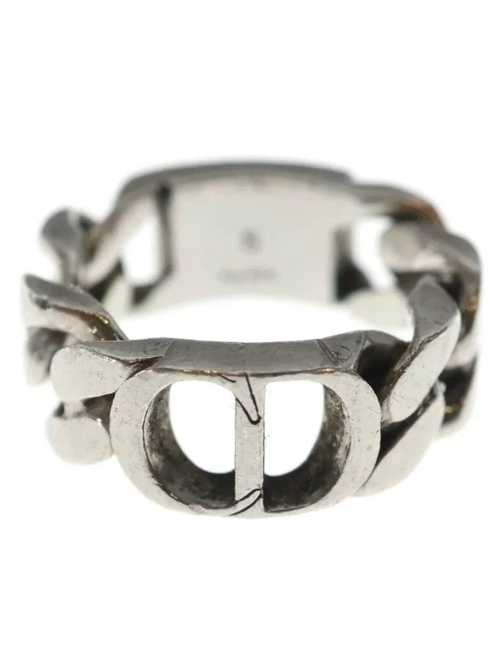 Dior CD Icon Chain Link Signature Ring Silver